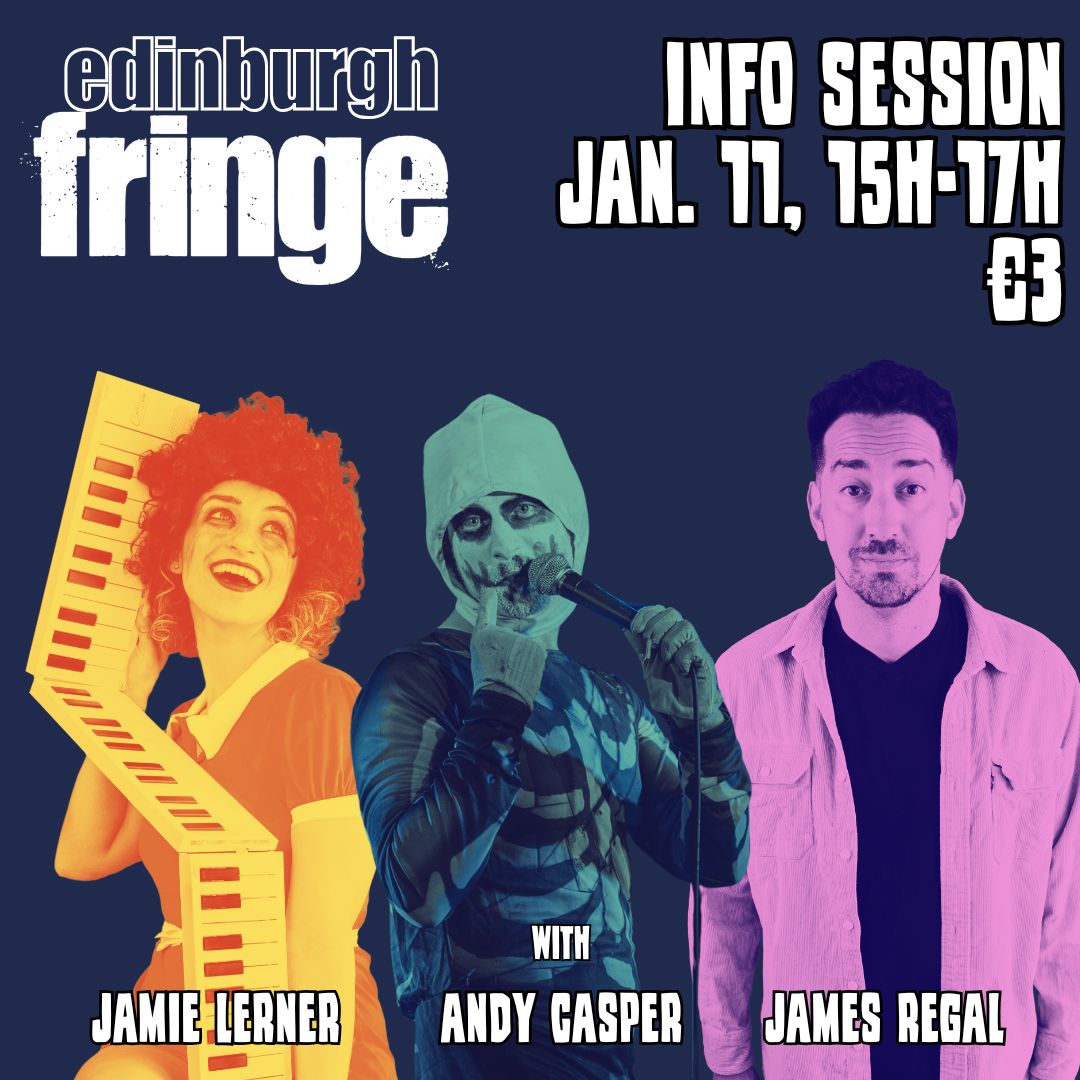 Jamie Lerner, Andy Casper, James Regal in the Edinburgh Fringe info session